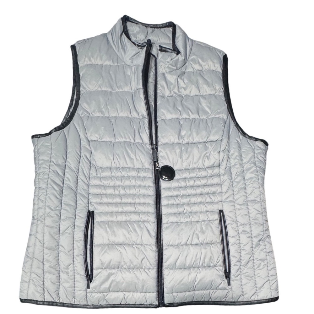 Marc New York Vest Womens XL Puffer Quilted Performance Gray Zip Up MN9V1623